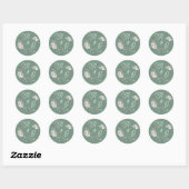 Salie Groene Bloemige Trouw Suite Sticker (Vel)
