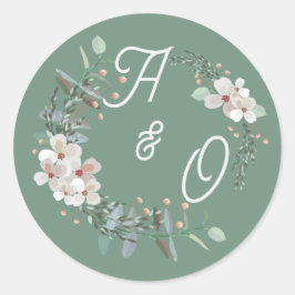 Salie Groene Bloemige Trouw Suite Sticker