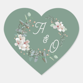 Salie Groene Bloemige Trouw Suite Sticker