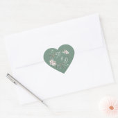 Salie Groene Bloemige Trouw Suite Sticker (Envelop)