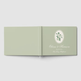 Salie Groene Bloemige Trouwgastenboek Gastenboek