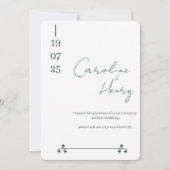 salie groene bloemige trouwkaart kaart (Voorkant)