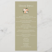 Salie Groene Bloemige Trouwmenu Menu (Voorkant)