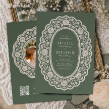 Salie Groene Bloemige Vintage Kant Klassieke Trouw