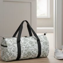 Salie Groene Bloemige Vintage Toile Patroon