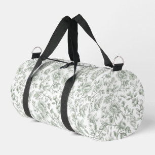 Salie Groene Bloemige Vintage Toile Patroon Plunjezak