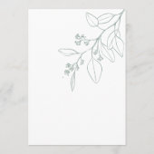 Salie groene bloemige zitplaats kaartjes kaart (Achterkant)