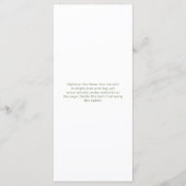 Salie Groene Bloemrijke Formele Elegante Trouwdag Menu (Achterkant)