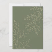 Salie Groene Bloemstuk Aangepaste Foto Frame Huwel Bedankkaart (Achterkant)