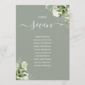 Salie Groene Bloemstuk zitplan tafelnummer (Achterkant)