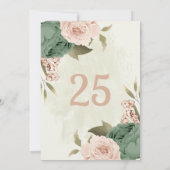 Salie Groene Bloesem Bloemen Tafel Nummer Kaart (Achterkant)