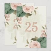 Salie Groene Bloesem Bloemen Tafel Nummer Kaart (Voorkant / Achterkant)