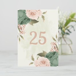 Salie Groene Bloesem Bloemen Tafel Nummer Kaart