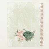 salie groene blos bloemen bruiloft planner (Achterkant)