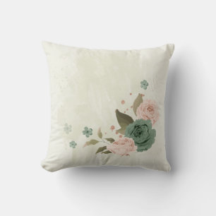 salie groene blos roze bloemen kussen