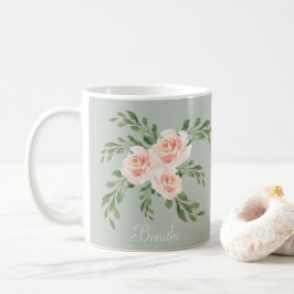 Salie Groene Blosemtip Waterkleur Typografie Koffiemok