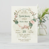 Salie Groene Blozen Botanisch vrijgezellenfeest Kaart (Staand voorkant)