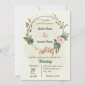 Salie Groene Blozen Botanische Bruiloft Kaart (Voorkant)