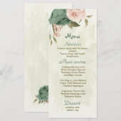 Salie Groene Blozen Botanische Bruiloft Menu (Voorkant / Achterkant)