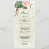 Salie Groene Blozen Botanische Bruiloft Menu (Voorkant)