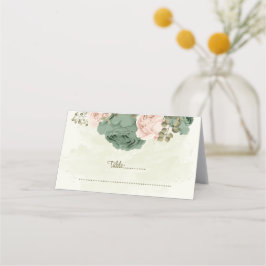 Salie Groene Blozen Botanische Bruiloft Plaatskaartje