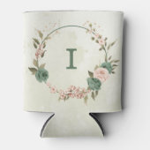 Salie Groene Blush Bloemen Bruiloft Blikjeskoeler (Voorkant)