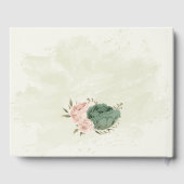 Salie Groene Blush Bloemen Bruiloft Gastenboek (Achterkant)
