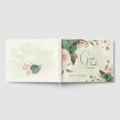 Salie Groene Blush Bloemen Bruiloft Gastenboek (Volledig)