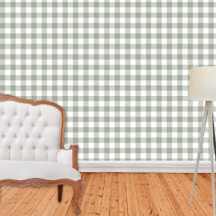 Salie Groene Boerderij Gingham Plaid Buffalo Chec Behang