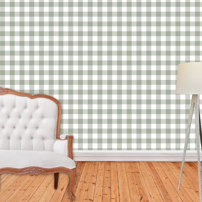 Salie Groene Boerderij Gingham  Plaid Buffalo Chec Behang (Creator heeft geüpload)