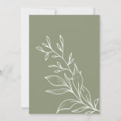 Salie Groene Boho Bloem Bruiloft Net Getrouwd Kaart (Achterkant)