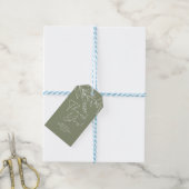 Salie Groene Boho Bloemen Bruiloft Cadeaulabel (Met Touw)