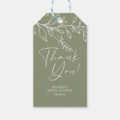 Salie Groene Boho Bloemen Bruiloft Cadeaulabel (Voorkant)