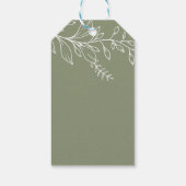 Salie Groene Boho Bloemen Bruiloft Cadeaulabel (Achterkant)