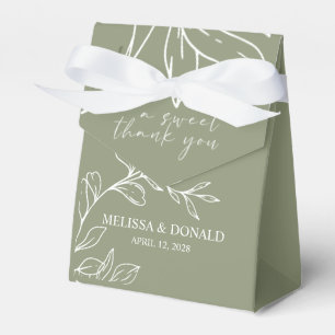 Salie Groene Boho Bloemen Favor Doos Bedankdoosjes