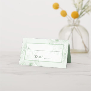 Salie Groene Boho Bloemige Elegante Trouw Write-In Plaatskaartje