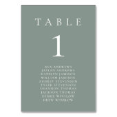 Salie Groene Boho Minimalistische Zit Tafel Nummer Kaart (Achterkant)