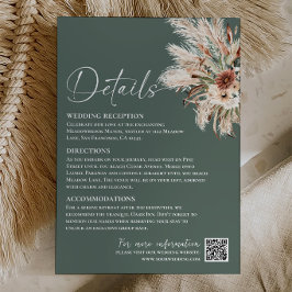 Salie Groene Boho Trouw Details Bijlagekaart Notitiekaartje