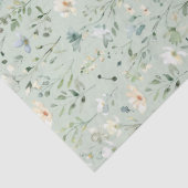Salie Groene Boho Waterverf Wildbloem Tissuepapier (Detail)