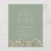 Salie Groene Boho Wilde Bloem Bruids Brunch Borrel Flyer (Voorkant)