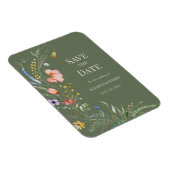 Salie Groene Boho Wilde Bloemen Bewaar De Datum Ka Magneet (Rechterzijde)