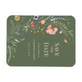 Salie Groene Boho Wilde Bloemen Bewaar De Datum Ka Magneet (Horizontaal)