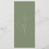 Salie Groene Boho Witte Bloemige Botanische Huweli Menu (Achterkant)