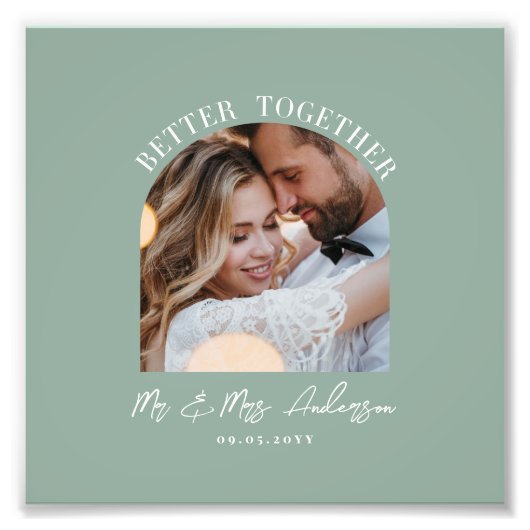 Salie groene boog foto huwelijkscadeau huisdecorat foto afdruk (Voorkant)