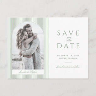 Salie groene boog foto save the date ansichtkaart briefkaart