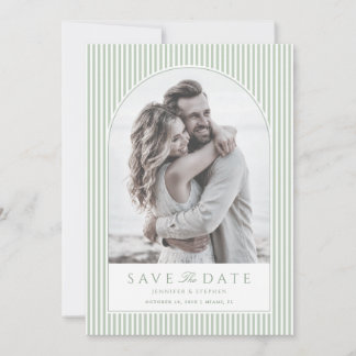 Salie groene boog foto save the date uitnodiging