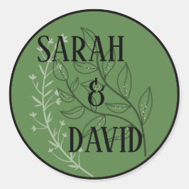 Salie Groene Boog Huwelijkssticker Ronde Sticker