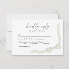Salie Groene Boog Lint Menu Keuze Trouw RSVP