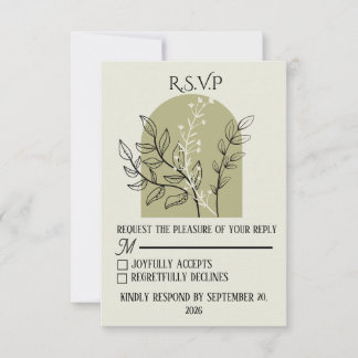 Salie Groene Boog RSVP Kaart