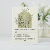 Salie Groene Boog RSVP Kaart (Staand voorkant)